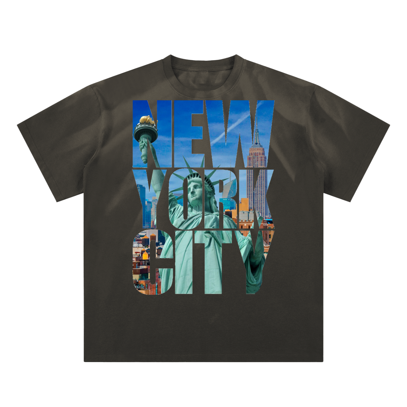 New York Hand-Scrunched Sun-faded T-Shirt