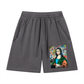 Mona Lisa Unisex Vintage Wash Raw Edge Shorts