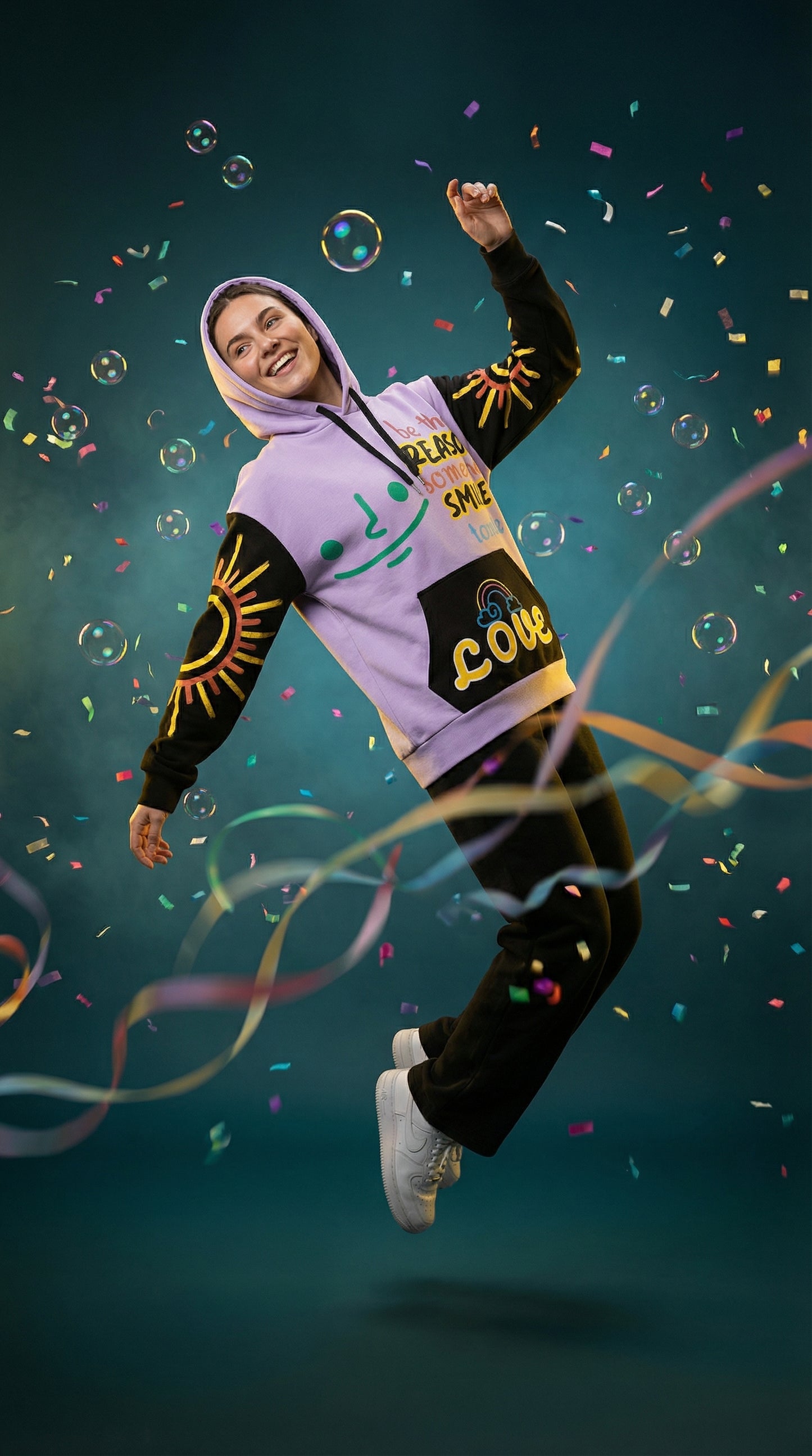 All Smiling cotton hoodie