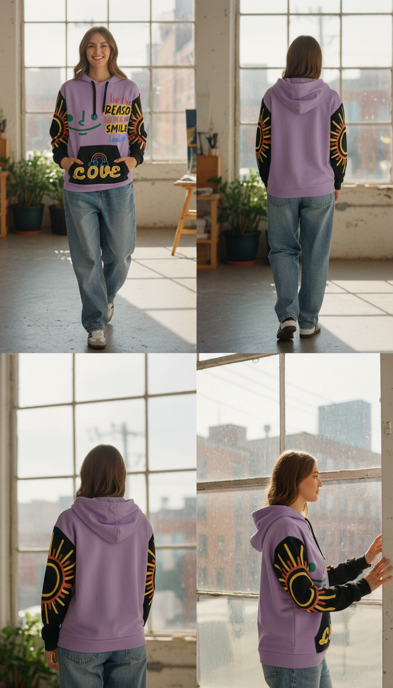 All Smiling cotton hoodie