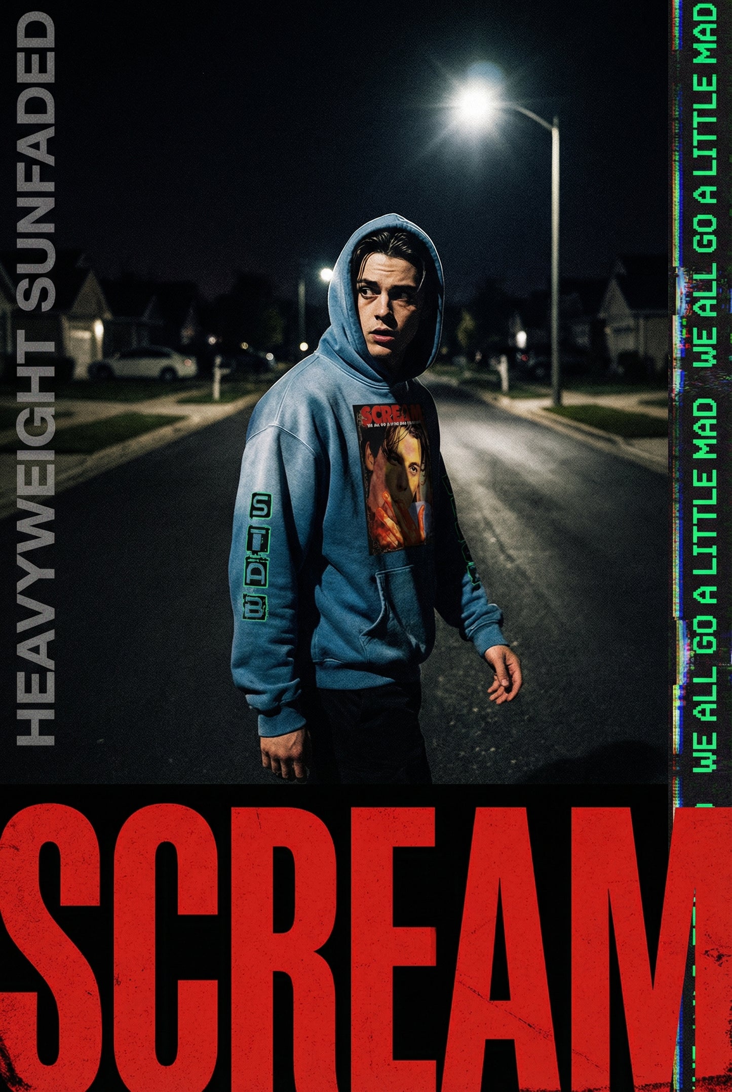 Vintage Scream Heavyweight Sunfaded Oversized Hoodie