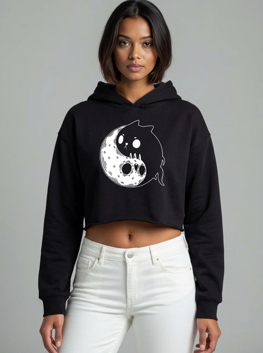 Yin Yang Cropped Hoodie