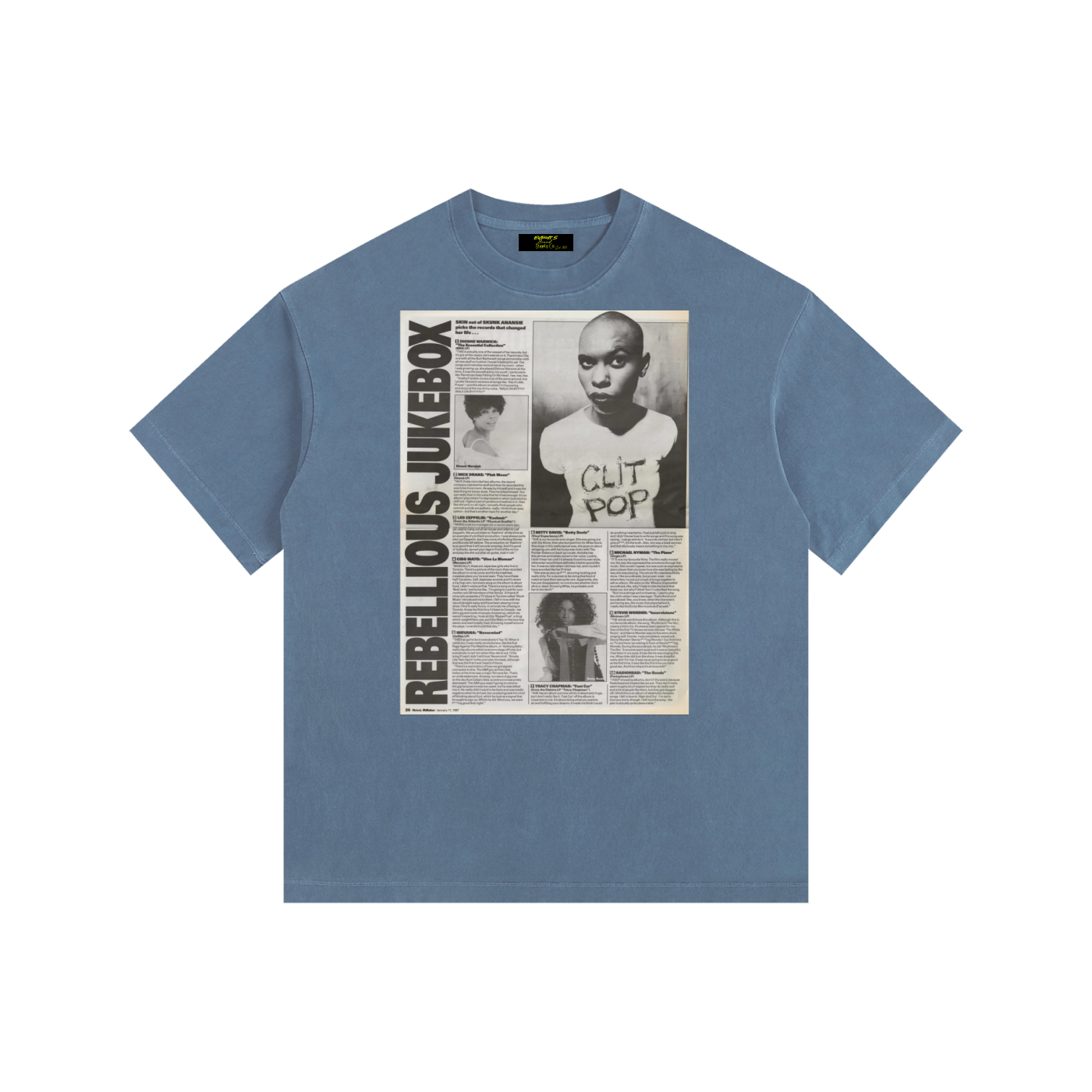 Vintage Rebellious JukeBox Washed Oversized Cotton T-Shirt