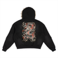 Melted Smiley Sun Fade Boxy Detachable Fur Hoodie