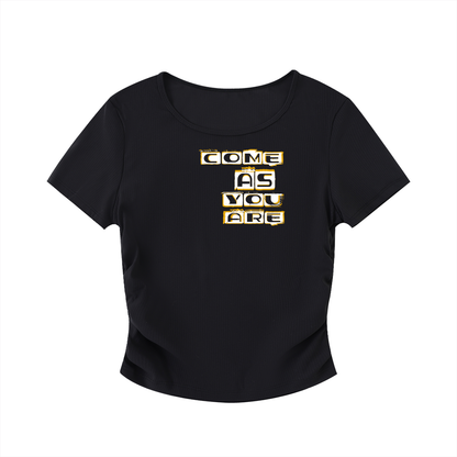 Come as you are Ruched Body-con Crop Top