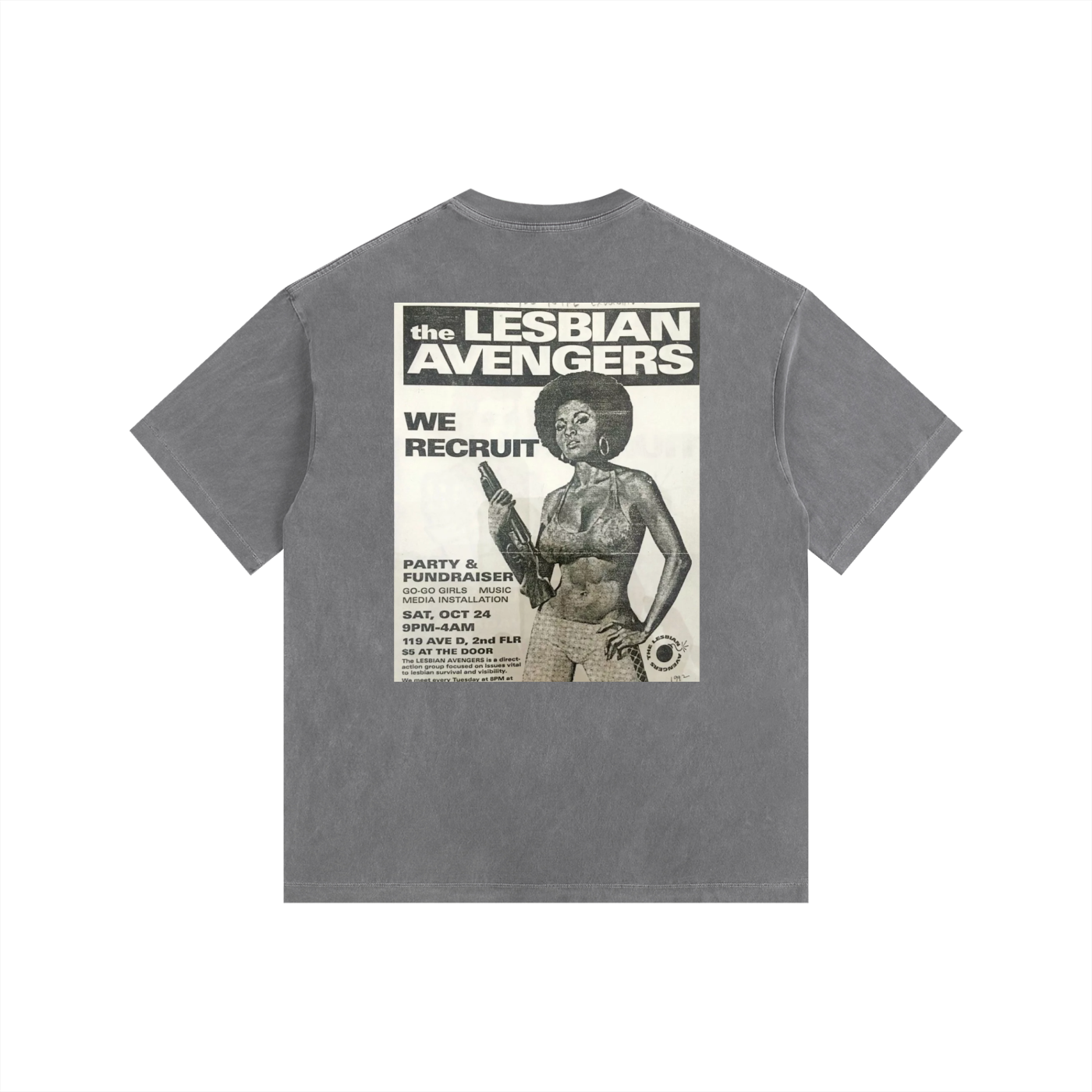 Vintage Rebellious JukeBox Washed Oversized Cotton T-Shirt
