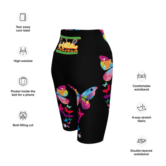 "510_Athletics" "Colorful Butterfly" Biker Shorts