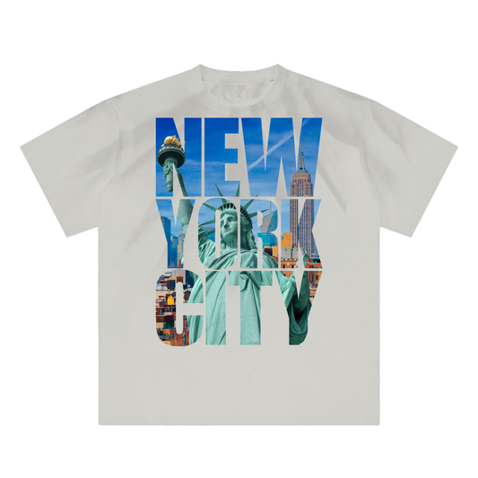 New York Hand-Scrunched Sun-faded T-Shirt