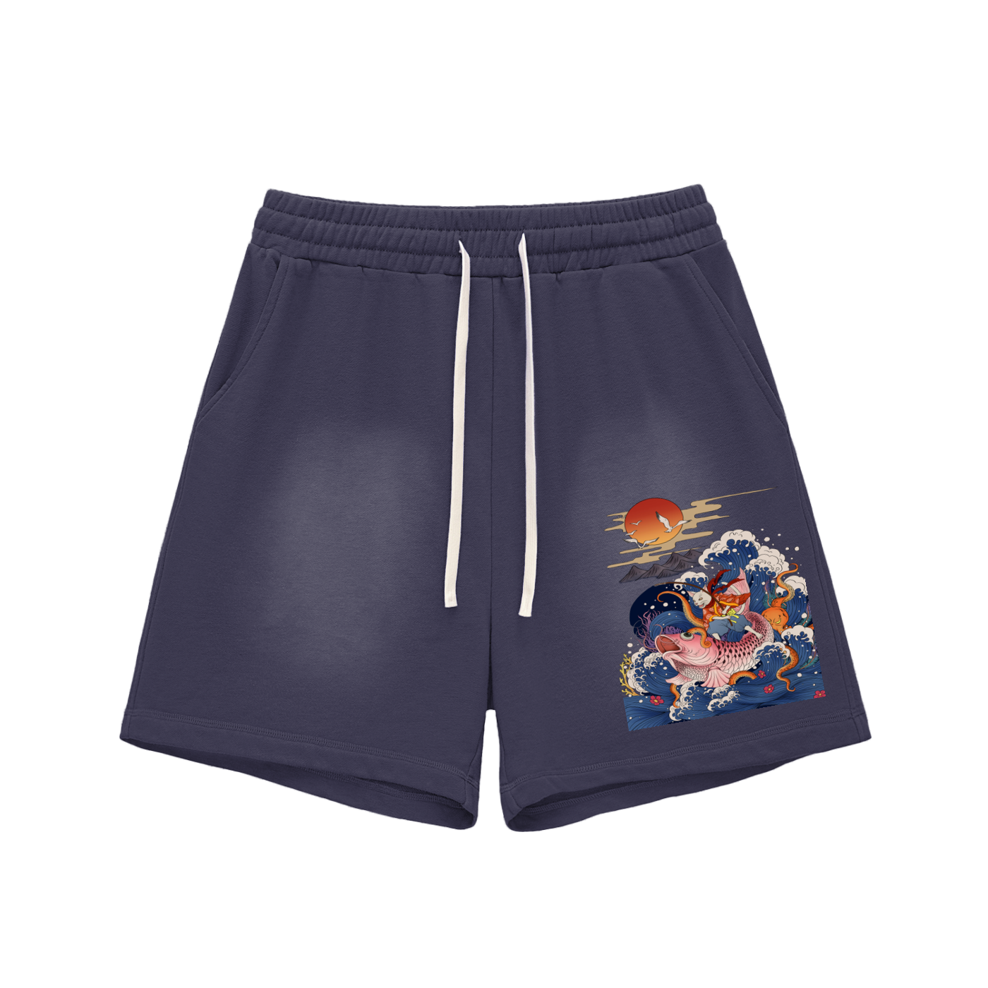 Tame the Wild Tuna SunFaded Raw Edge Cotton Shorts