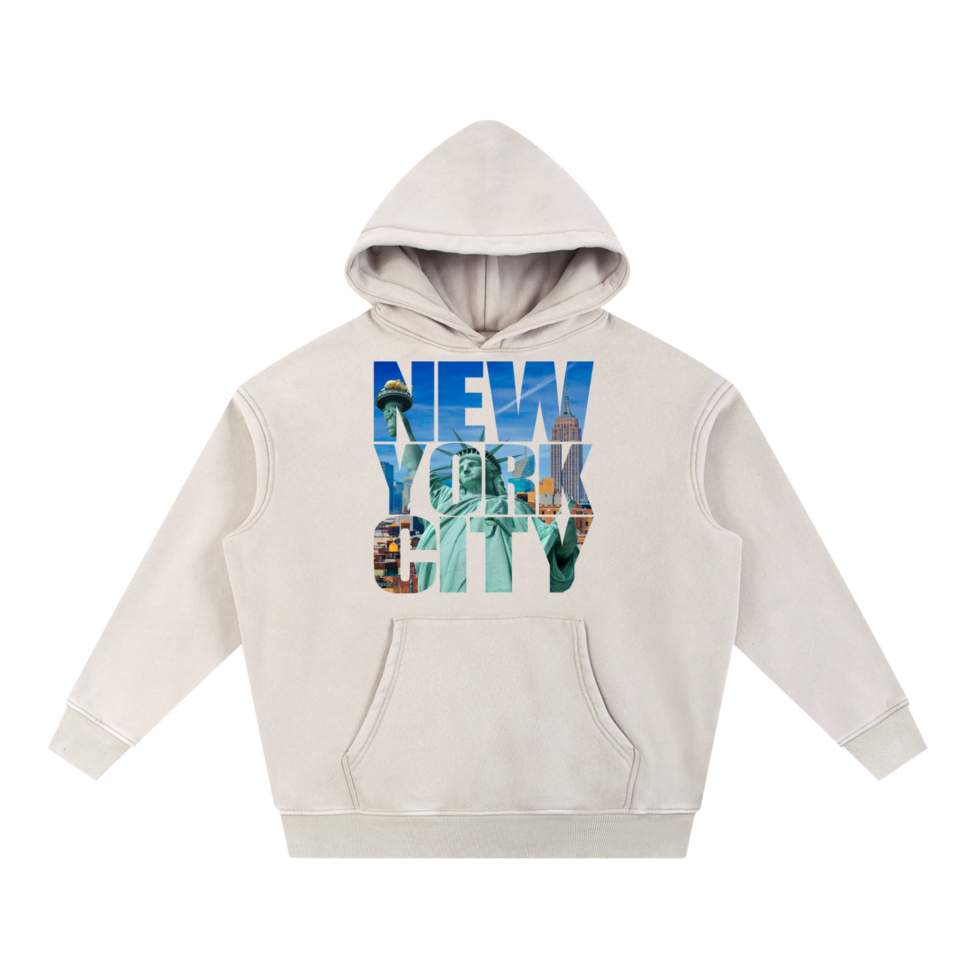 New York Snow Wash Fleece Oversize Hoodie