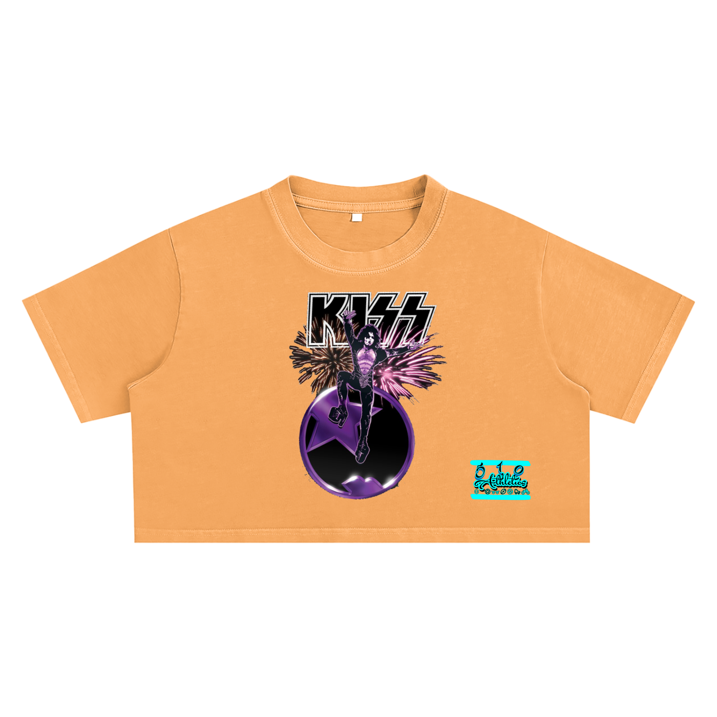 Graphic KISS vintage Snow Washed Crop Top