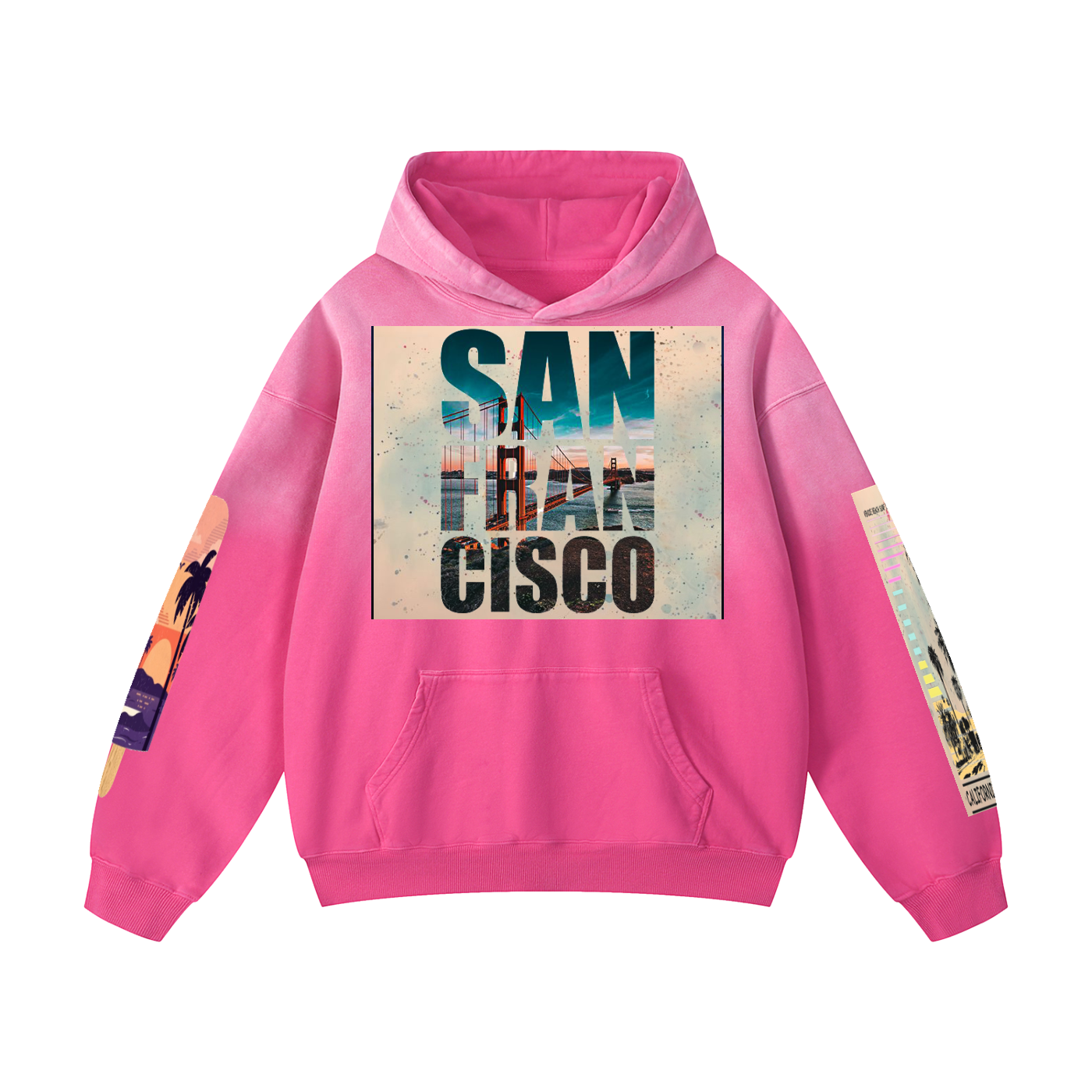 San Francisco, California Heavyweight Sun-faded Oversized Hoodie