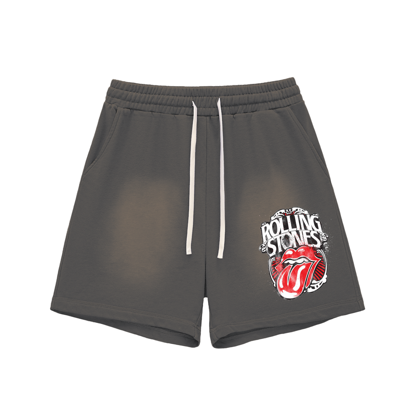 Rolling Stones SunFaded Raw Edge Cotton Shorts