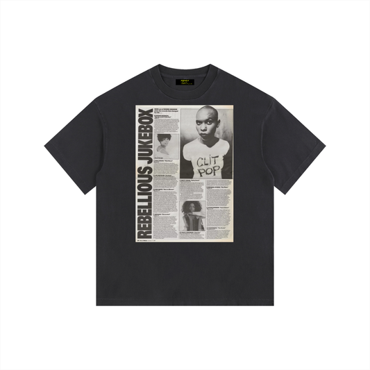 Vintage Rebellious JukeBox Washed Oversized Cotton T-Shirt