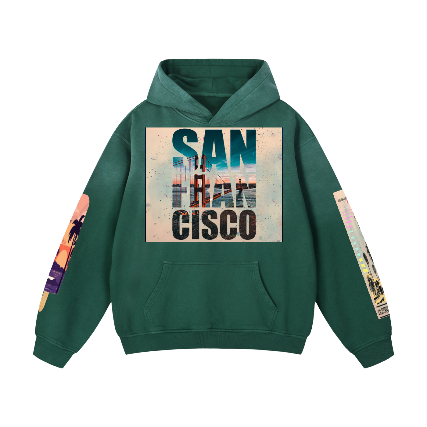 San Francisco, California Heavyweight Sun-faded Oversized Hoodie
