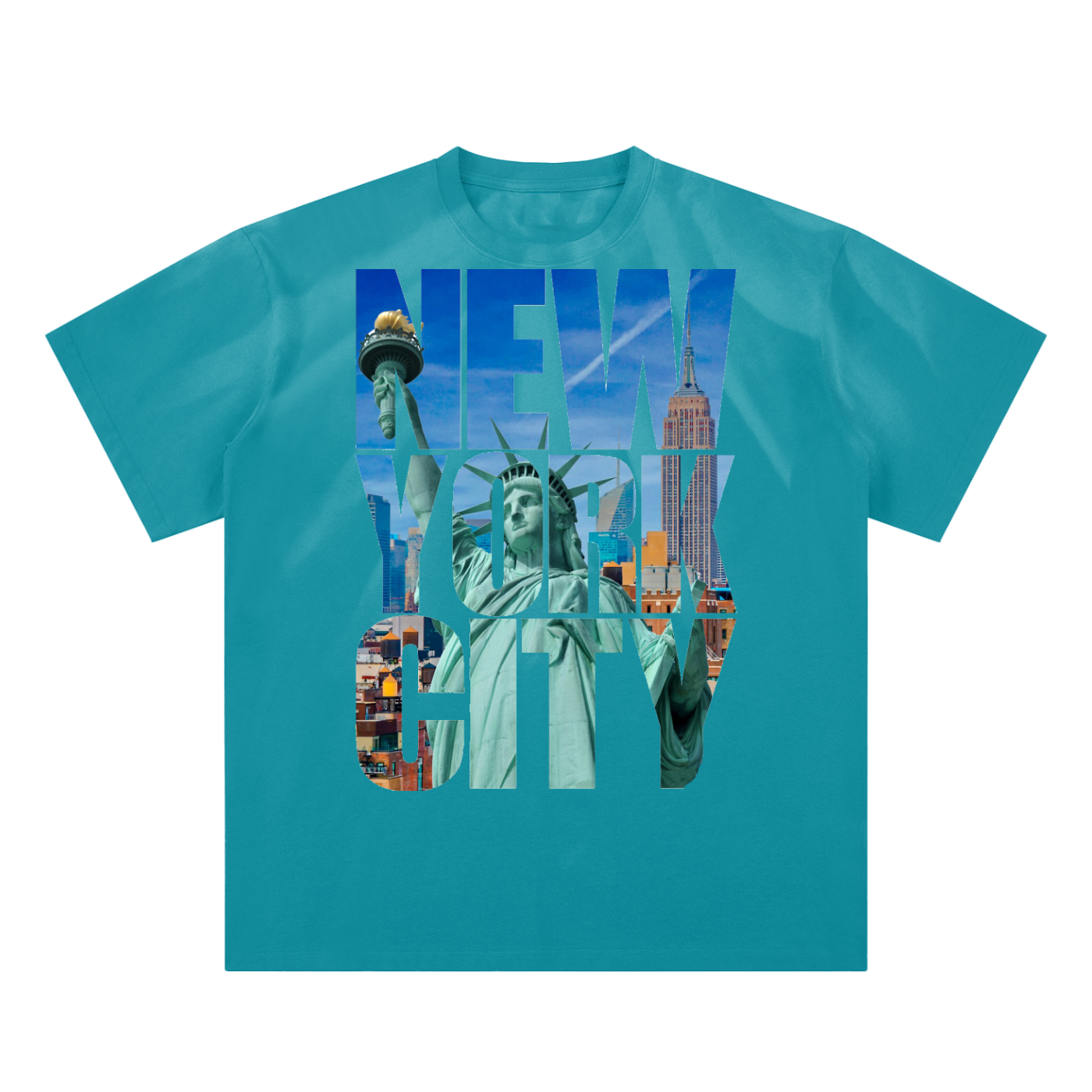 New York Hand-Scrunched Sun-faded T-Shirt