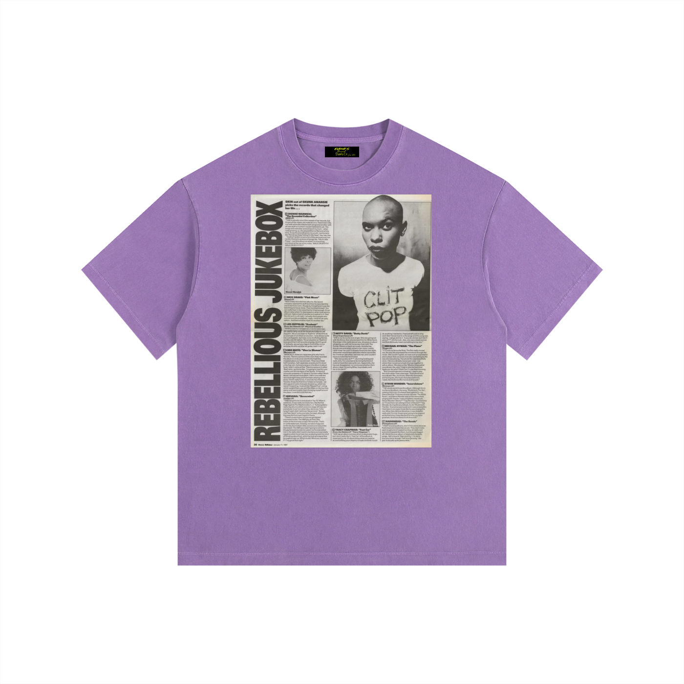 Vintage Rebellious JukeBox Washed Oversized Cotton T-Shirt