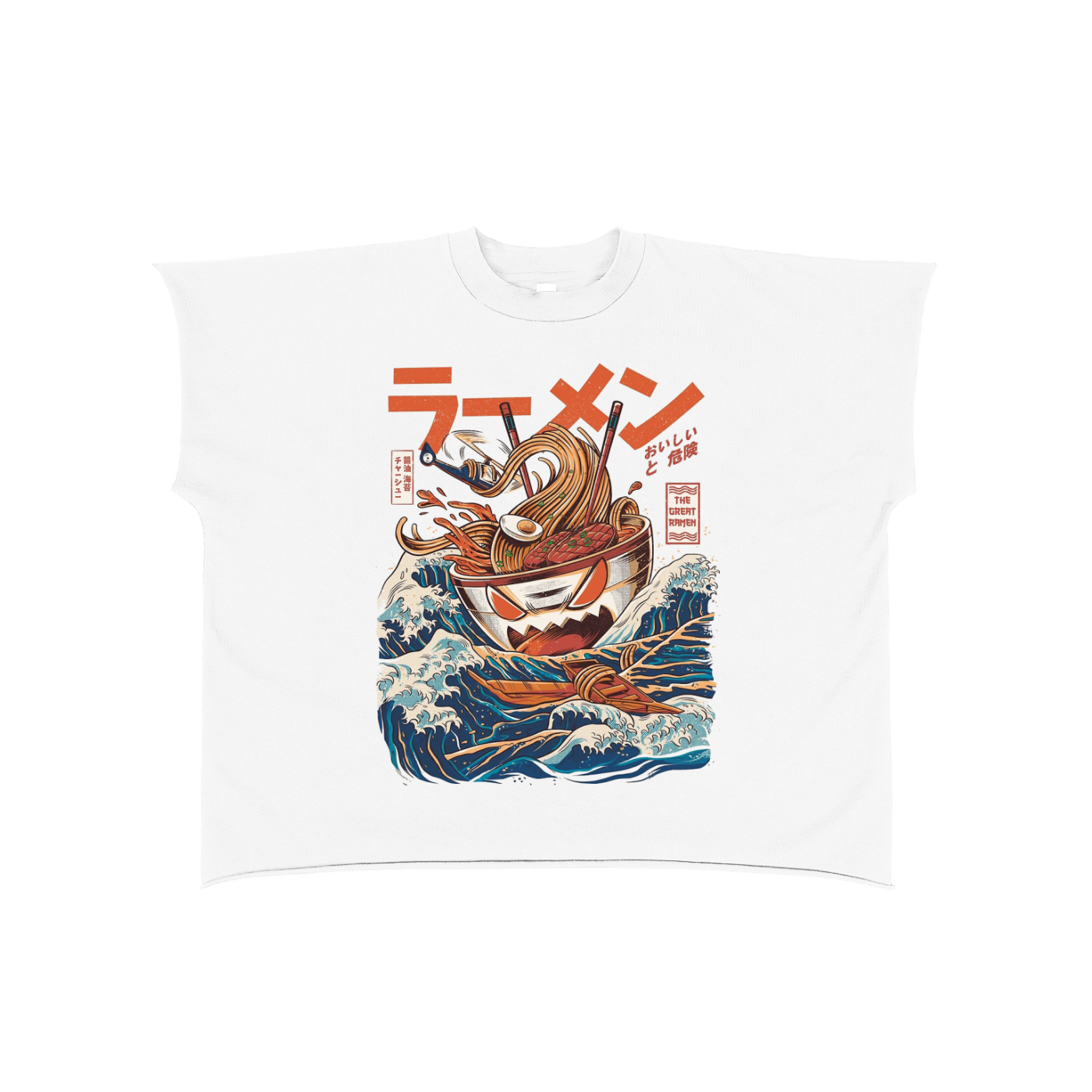 Mean Ramen Raw Edge Boxy Non-Shrink T-Shirt