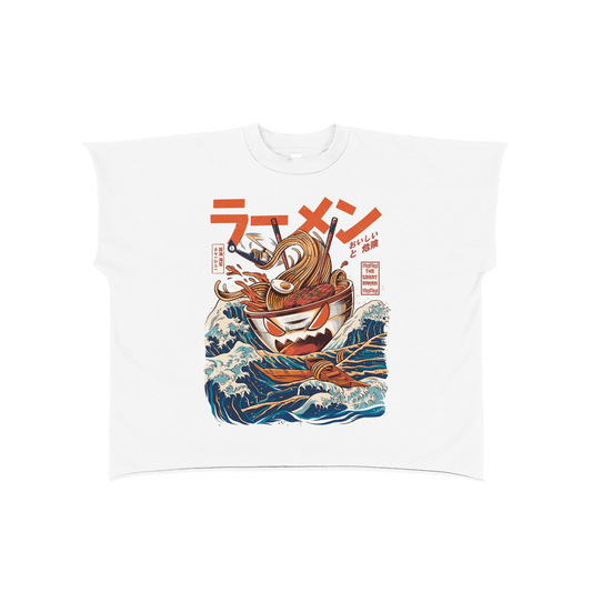 Mean Ramen Raw Edge Boxy Non-Shrink T-Shirt