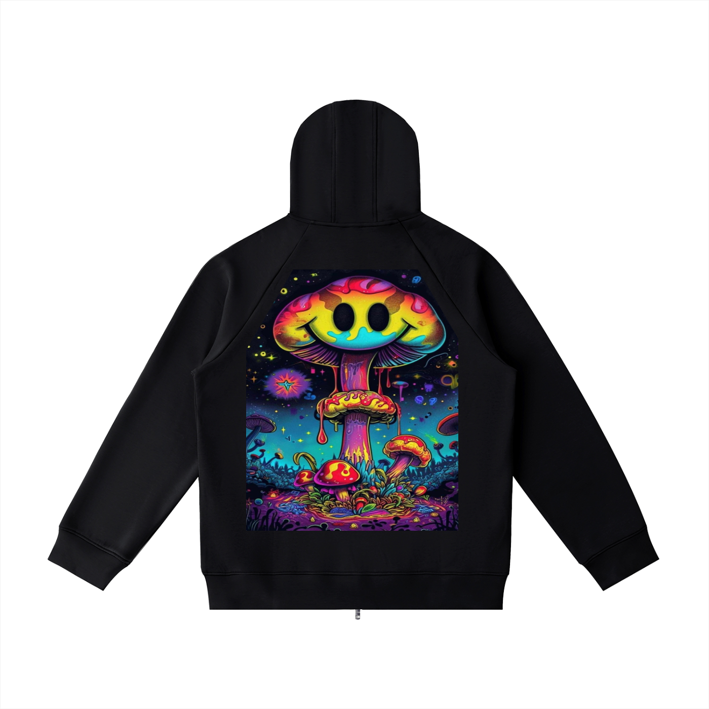 YinYang / Mushrooms Heavyweight Raglan Sleeve Zip Hoodie