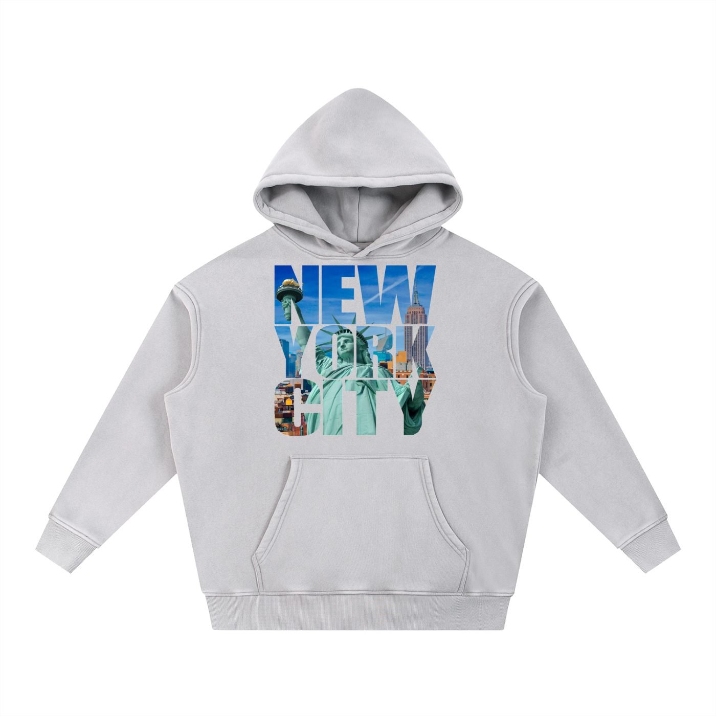 New York Snow Wash Fleece Oversize Hoodie
