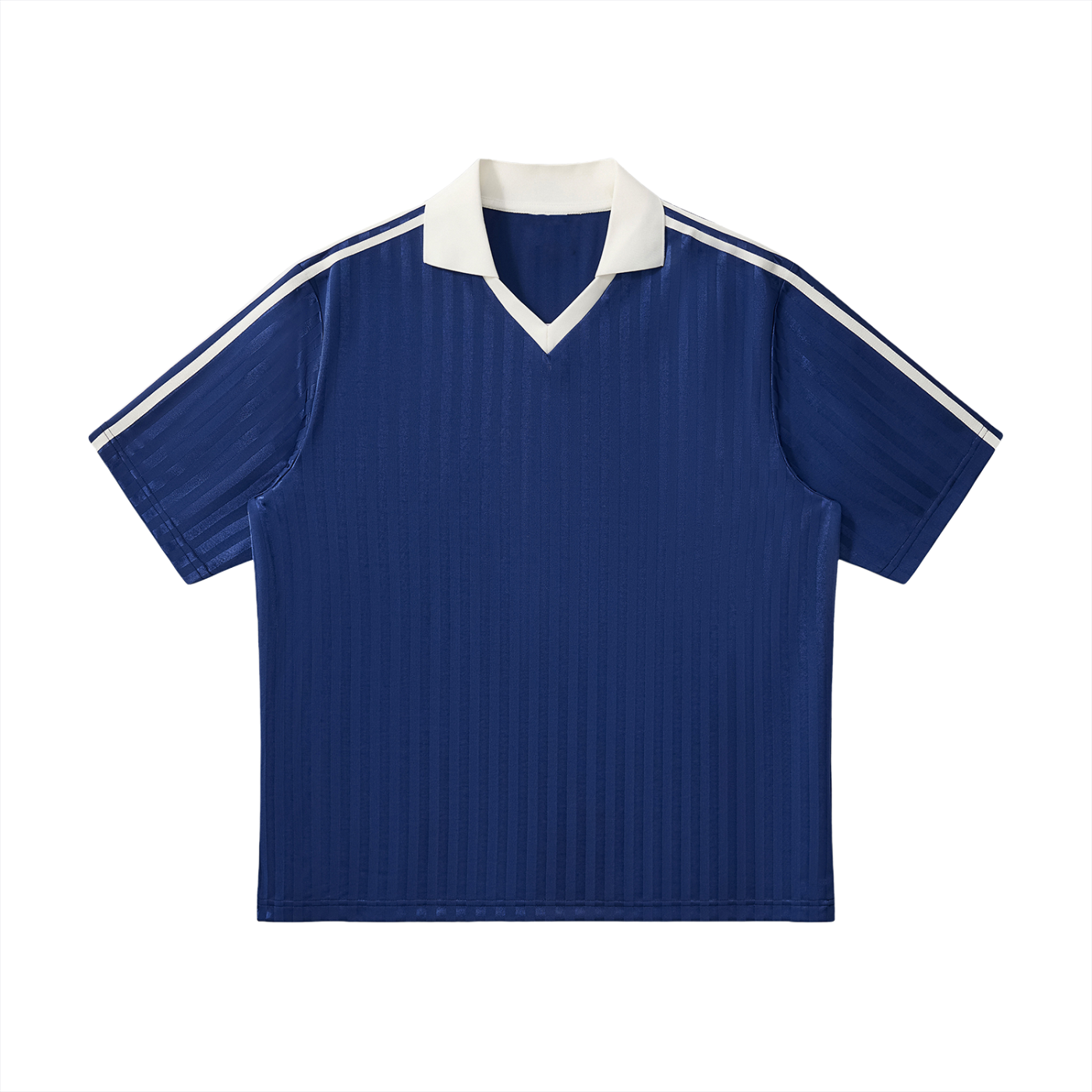 Plane Jane Contrast Collar Striped Soccer Jersey