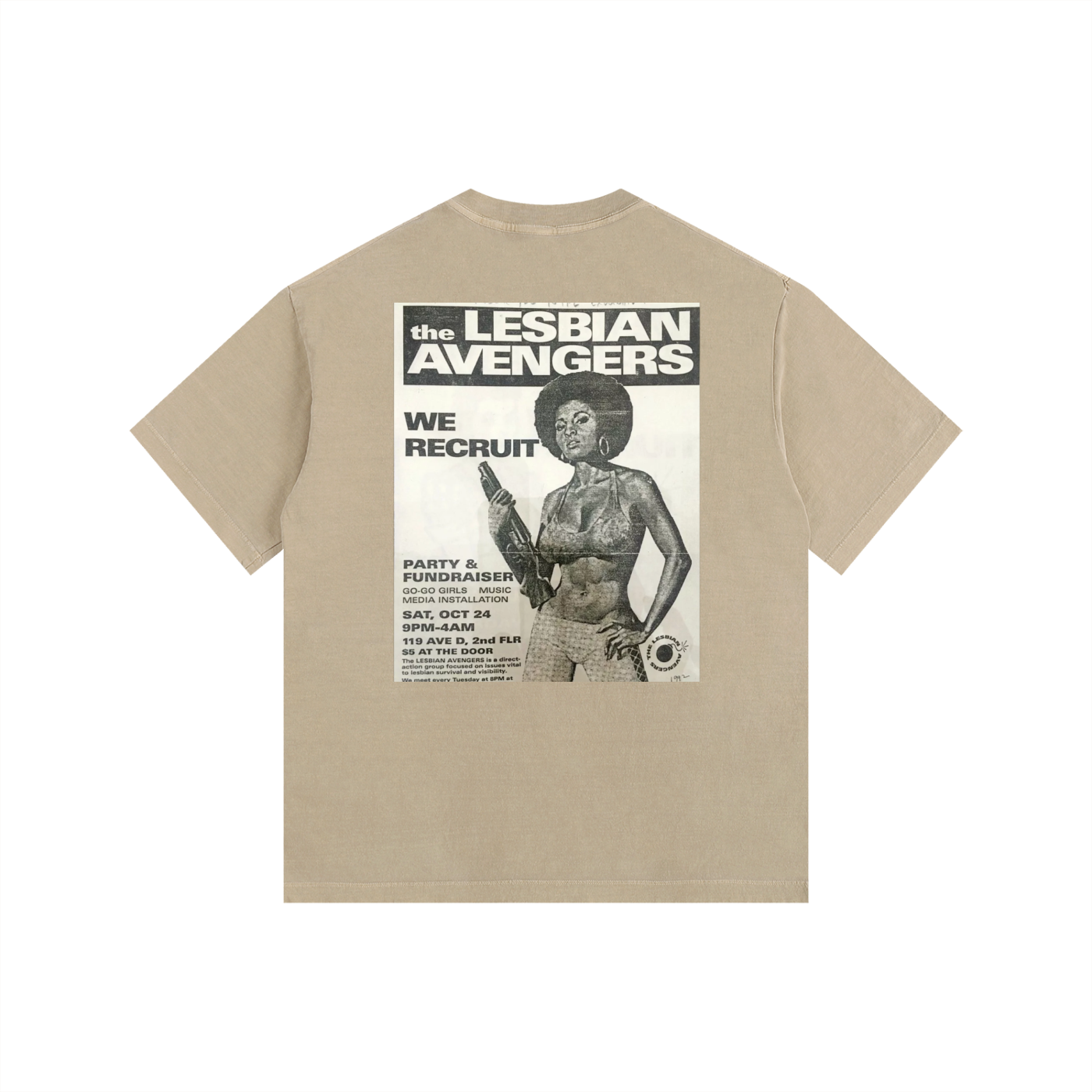 Vintage Rebellious JukeBox Washed Oversized Cotton T-Shirt