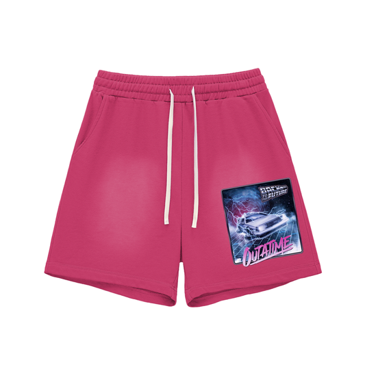Back to the Future SunFaded Raw Edge Cotton Shorts