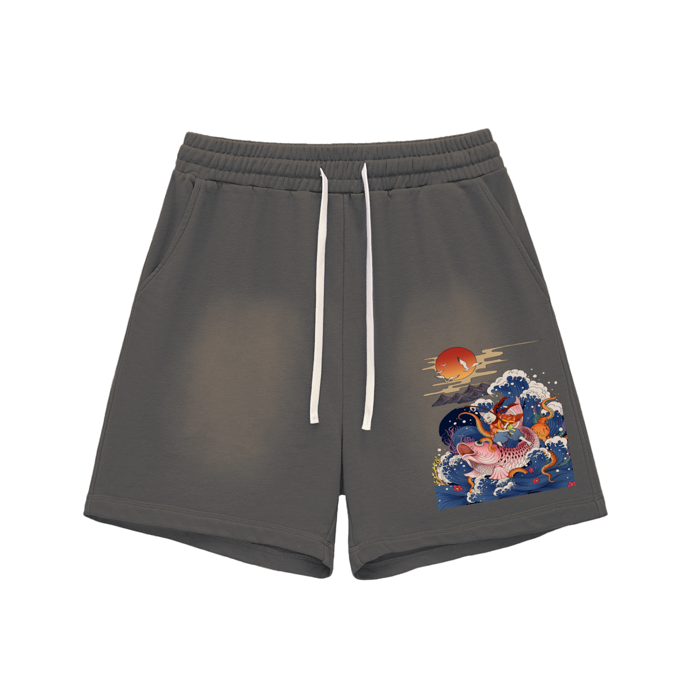Tame the Wild Tuna SunFaded Raw Edge Cotton Shorts