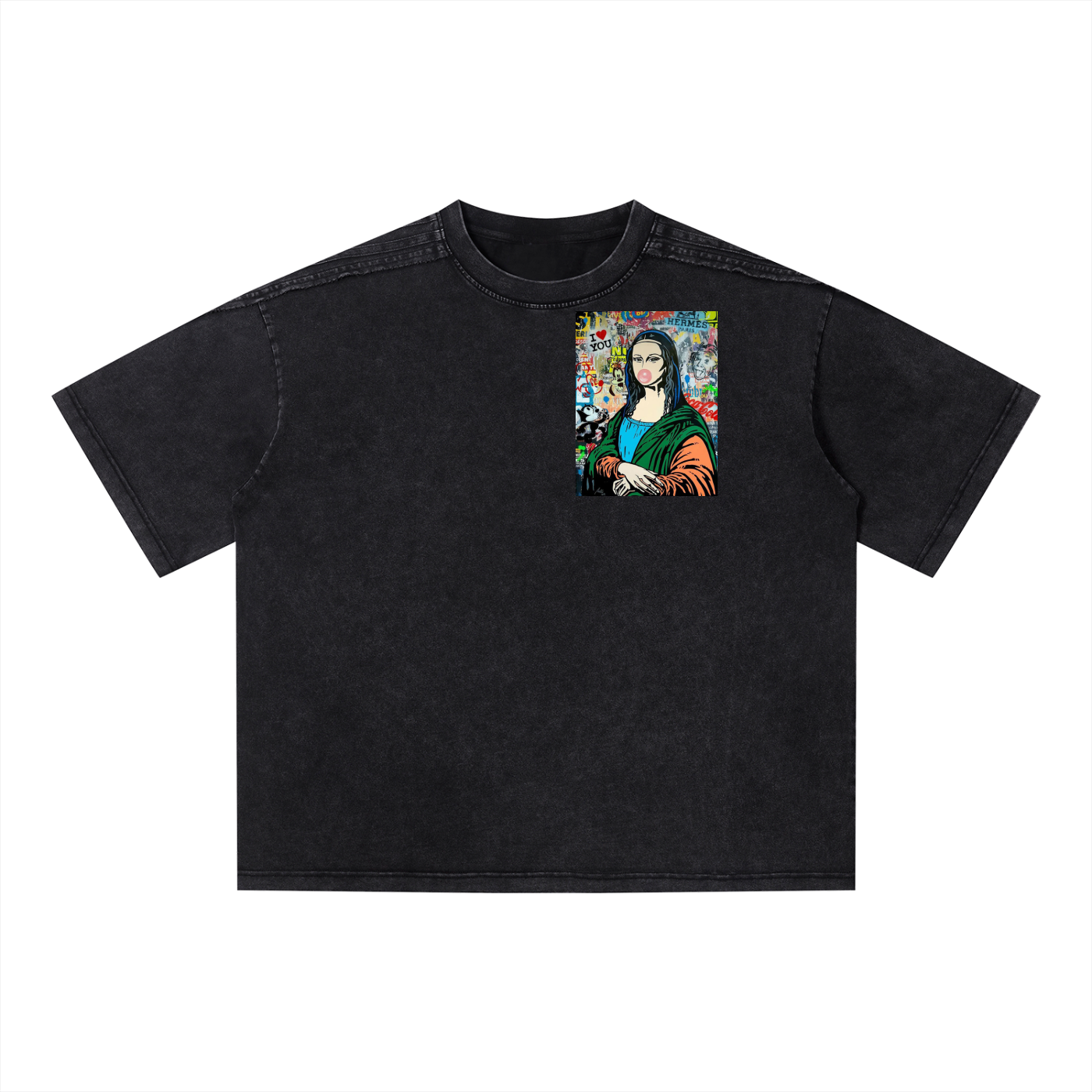 Mona Lisa Unisex Vintage Wash Boxy T-Shirt