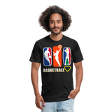 "RichCity_Global" I Love Basketball" Fitted Cotton/Poly T-Shirt by Bestia - black