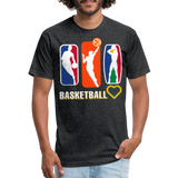 "RichCity_Global" I Love Basketball" Fitted Cotton/Poly T-Shirt by Bestia - heather black