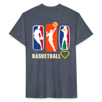 "RichCity_Global" I Love Basketball" Fitted Cotton/Poly T-Shirt by Bestia - heather navy