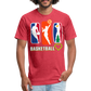 "RichCity_Global" I Love Basketball" Fitted Cotton/Poly T-Shirt by Bestia - heather red