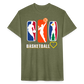 "RichCity_Global" I Love Basketball" Fitted Cotton/Poly T-Shirt by Bestia - heather military green