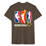 "RichCity_Global" I Love Basketball" Fitted Cotton/Poly T-Shirt by Bestia - heather espresso