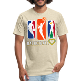 "RichCity_Global" I Love Basketball" Fitted Cotton/Poly T-Shirt by Bestia - heather cream
