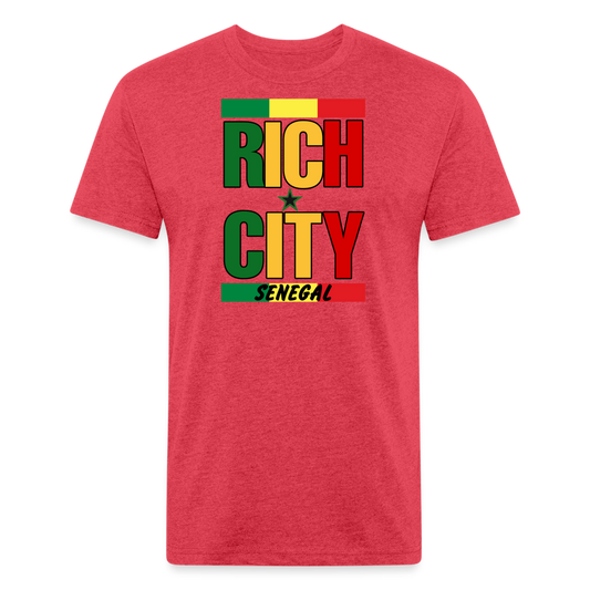 "RiichCity_Global" " Senegal" Fitted Cotton/Poly T-Shirt by Bestia_Graphics - heather red