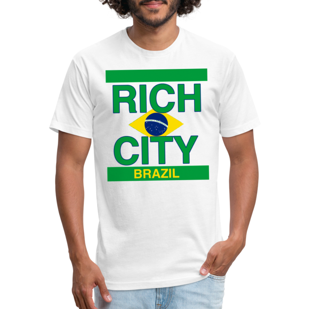 "RichCity_Global "Brazil" Fitted Cotton/Poly T-Shirt by Bestia_Graphics - white