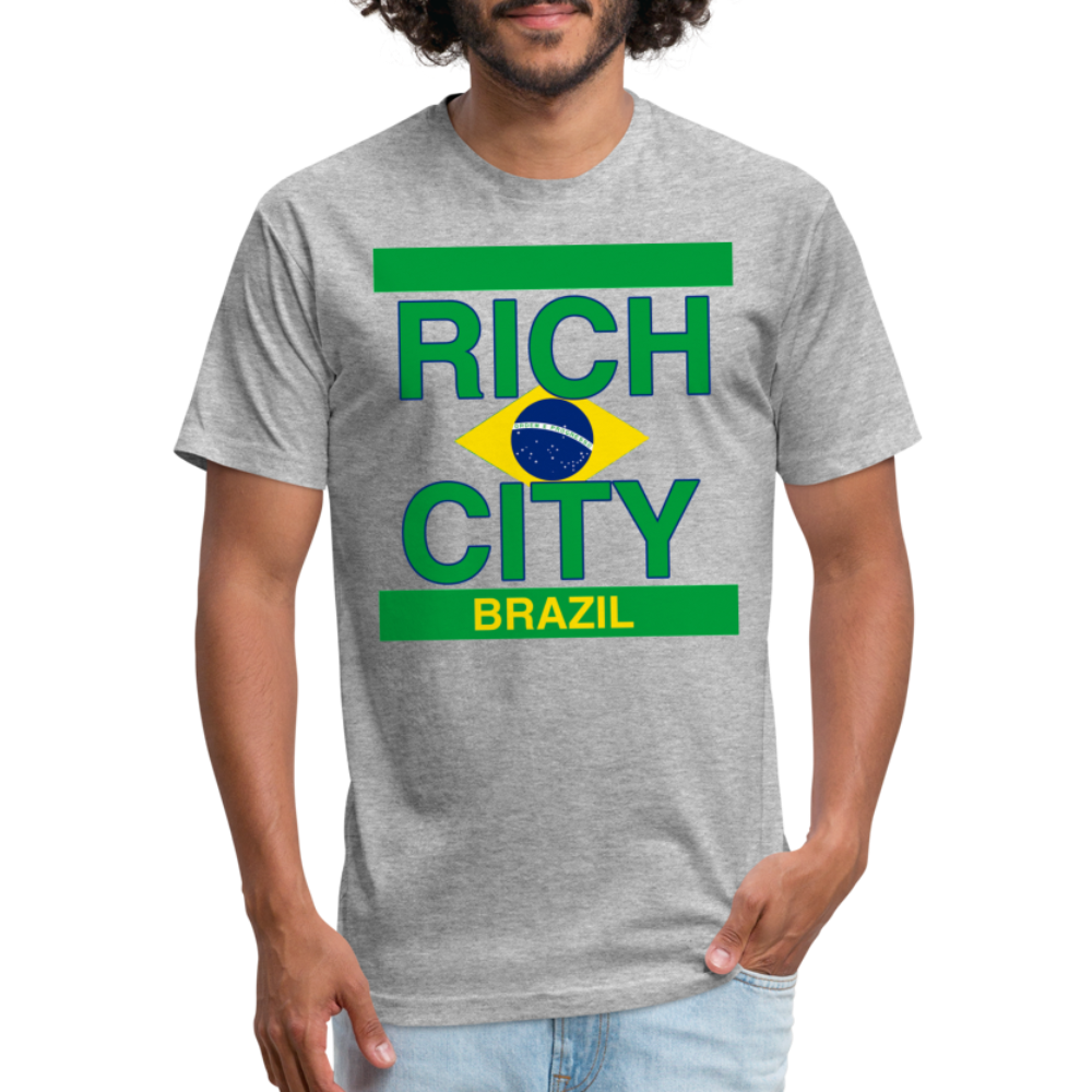 "RichCity_Global "Brazil" Fitted Cotton/Poly T-Shirt by Bestia_Graphics - heather gray