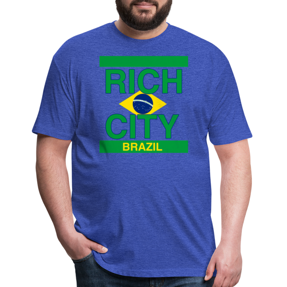 "RichCity_Global "Brazil" Fitted Cotton/Poly T-Shirt by Bestia_Graphics - heather royal