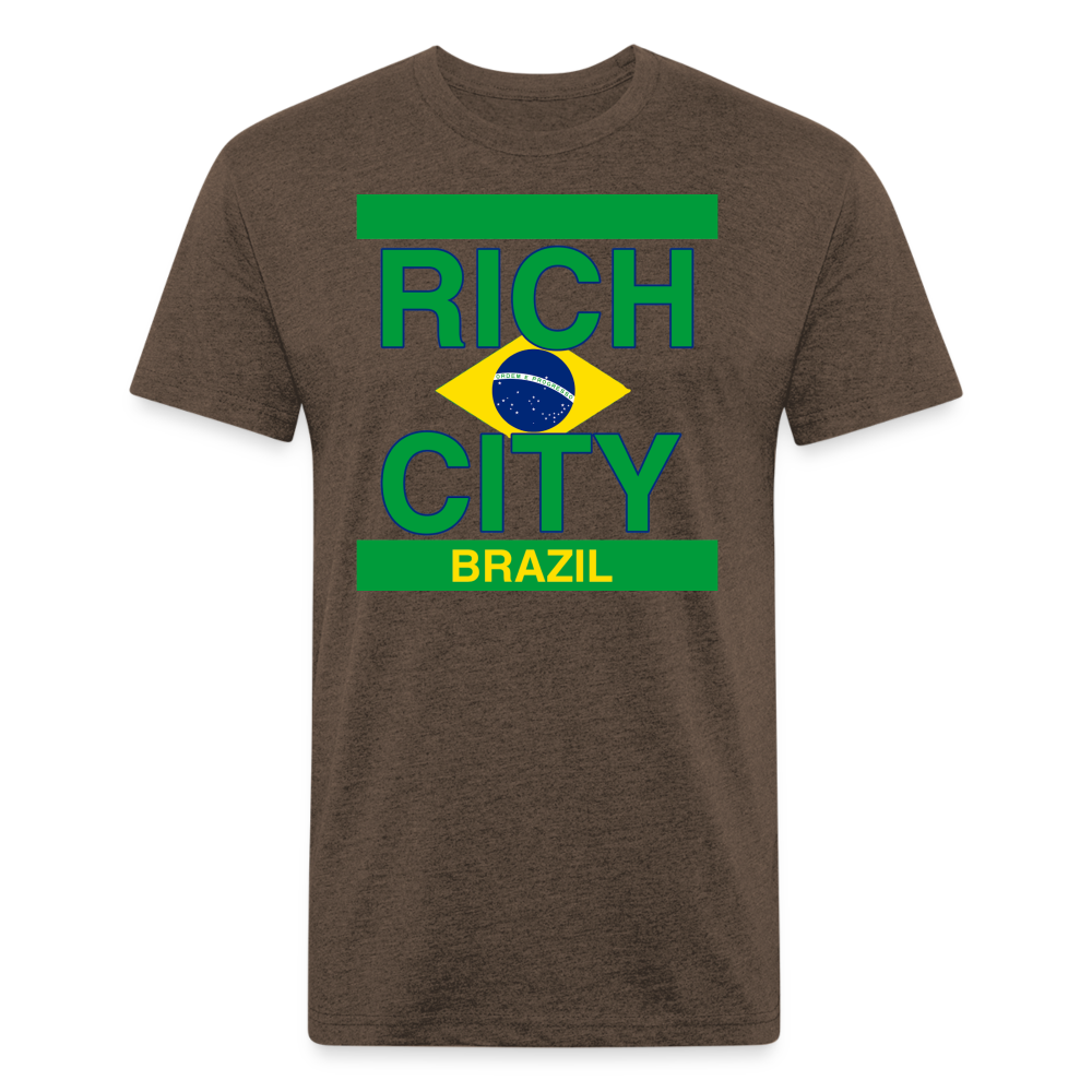 "RichCity_Global "Brazil" Fitted Cotton/Poly T-Shirt by Bestia_Graphics - heather espresso