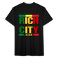"RichCity_Global" "XXL_Senegal" Fitted Cotton/Poly T-Shirt by Bestia_Graphics - black