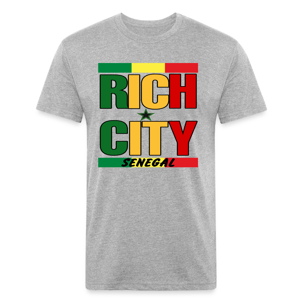 "RichCity_Global" "XXL_Senegal" Fitted Cotton/Poly T-Shirt by Bestia_Graphics - heather gray
