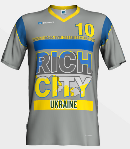RichCity Rides Bike/Skate Cooperative x Owayo Sports -Ukraine_Soccer_Jersey - Sustainable Clothing Collection