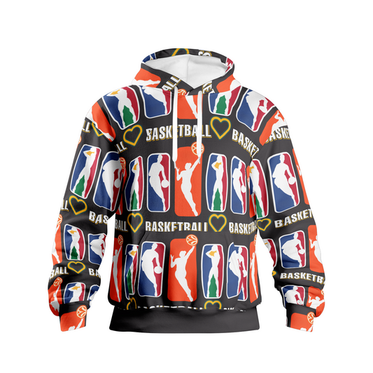"510_Athletics" "I love Basketball" Pullover Hoodies