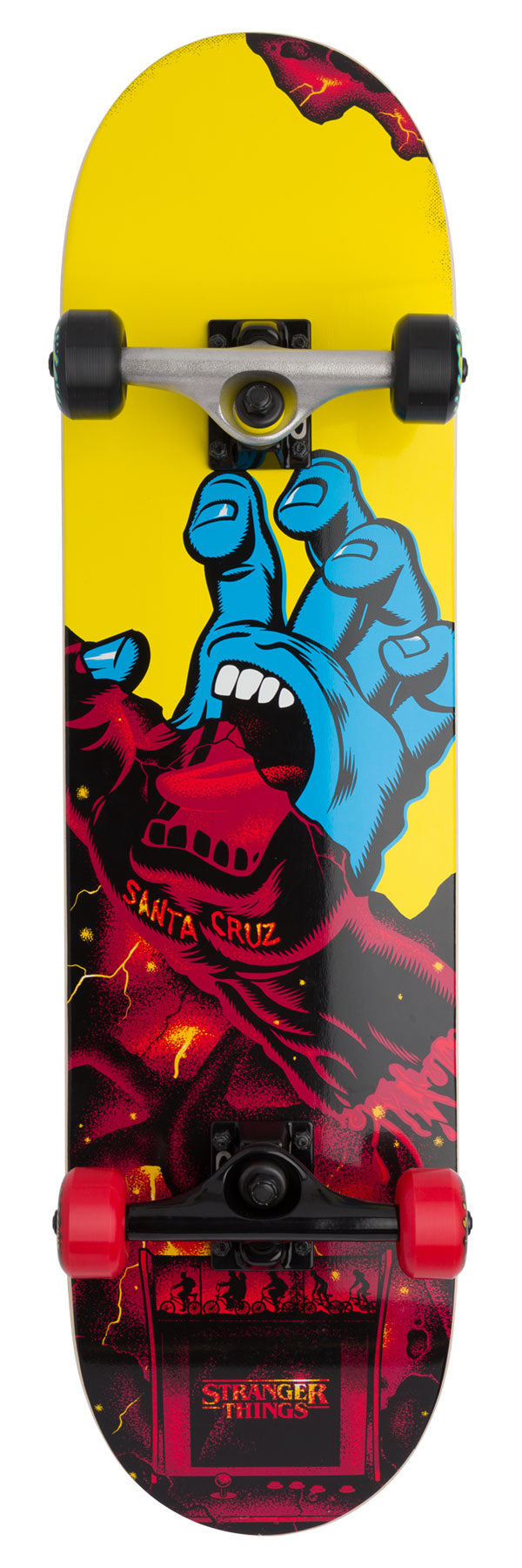 Stranger Things Screaming Hand Full 8.00in x 31.25in Santa Cruz Skateboard Complete