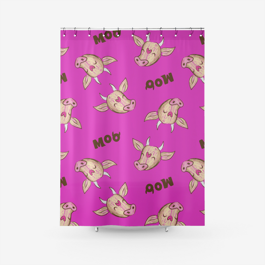 "510_Athletics" "Love Moo" Shower Curtain Printed Bathroom Curtains