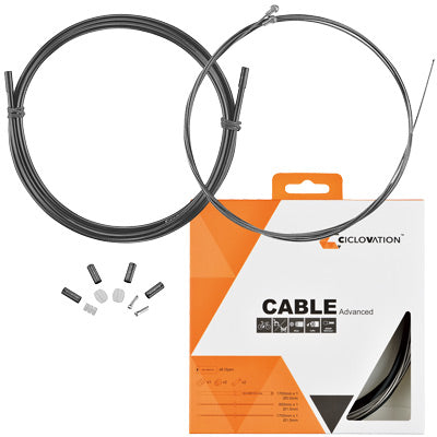 CICLOVATION ADVANCED ROAD BRAKE CABLE SET,  850mm / 1700mm,  Lubed Liner,  Road,  Slick Stainless Steel
